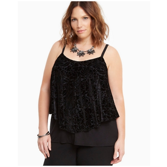 torrid Tops - Torrid velvet double layer cami